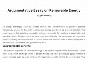 The Case for Renewable Energy: An Argumentative Essay Renewable Energy Solutions for a Sustainable Future | Clean & Green Power The Case for Renewable Energy: An Argumentative Essay | Renewable Energy Solutions for a Sustainable Future | Clean & Green Power