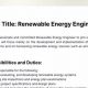 Best Renewable Energy Engineer Job Description Guide | Renewable Energy Solutions for a Sustainable Future | Clean & Green Power