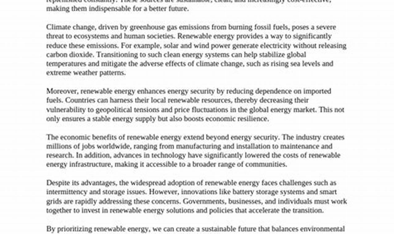 Importance Of Renewable Energy Essay Renewable Energy Solutions for a Sustainable Future | Clean & Green Power Importance Of Renewable Energy Essay | Renewable Energy Solutions for a Sustainable Future | Clean & Green Power