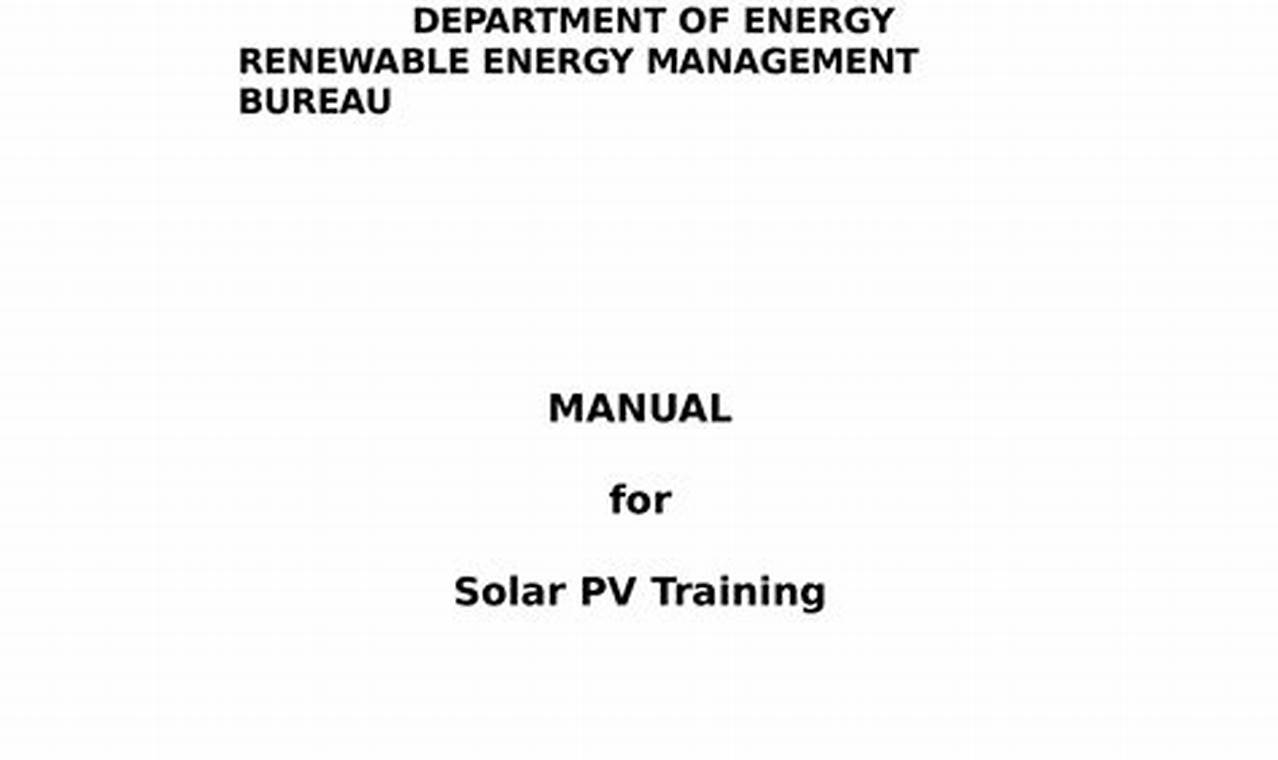 U.S. DOE Renewable Energy Management Bureau Guide | Renewable Energy Solutions for a Sustainable Future | Clean & Green Power